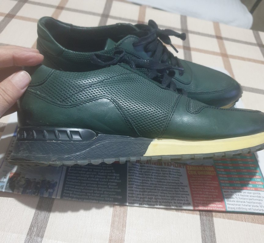 Koyu Yeşil Erkek Spor Ayakkabı Velcro - Görsel 2