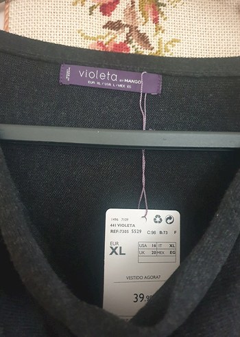 mango aci kahve degaje Yaka Uzun Kadın Elbise - Görsel 4