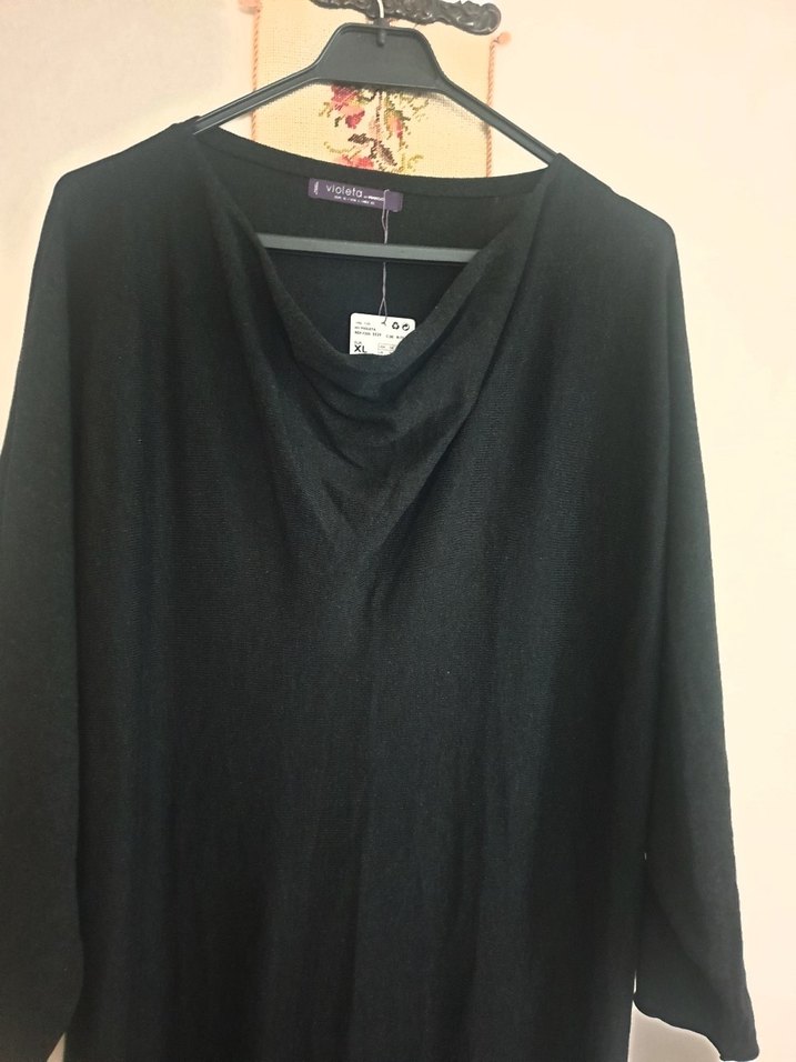 mango aci kahve degaje Yaka Uzun Kadın Elbise - Görsel 3