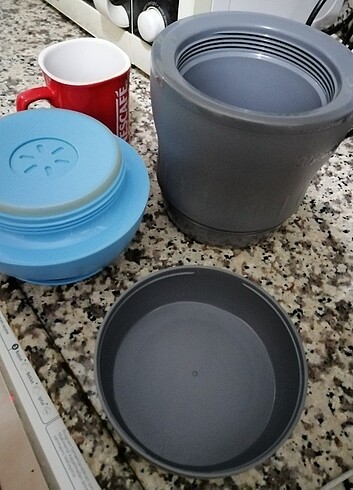 Beden mavi Renk Tupperware yemek termosu
