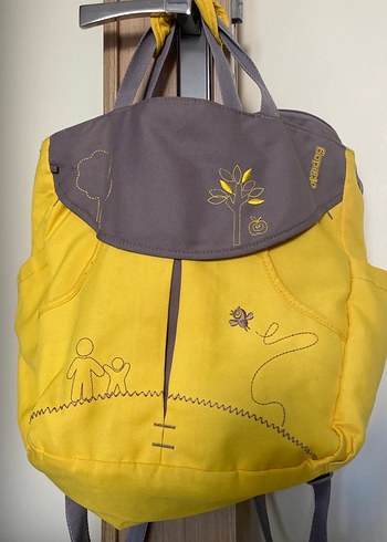 Sarı Gri Baskılı Kadın Sırt Çantası - Görsel 2