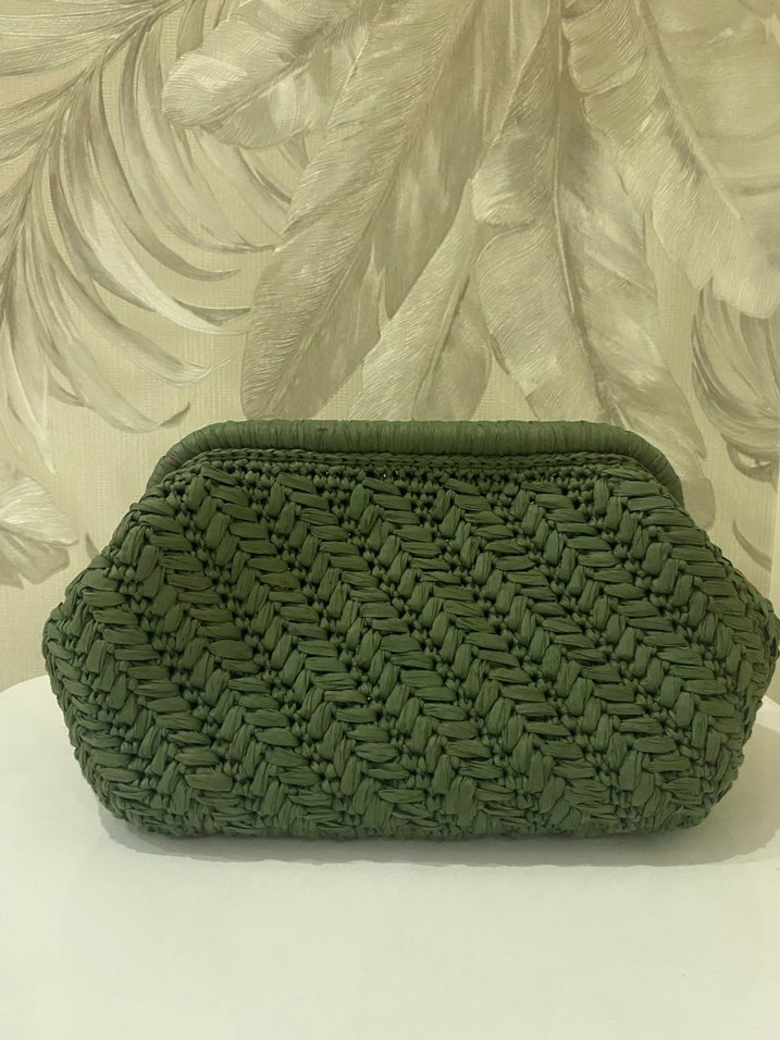 Örgü Kadın Portföy Çanta Yeşil - Görsel 2