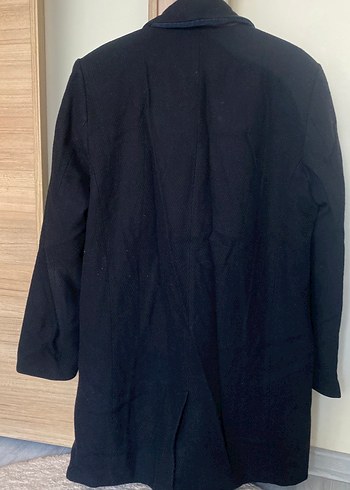 Siyah Erkek Düğmeli Midi Kaban - Görsel 3