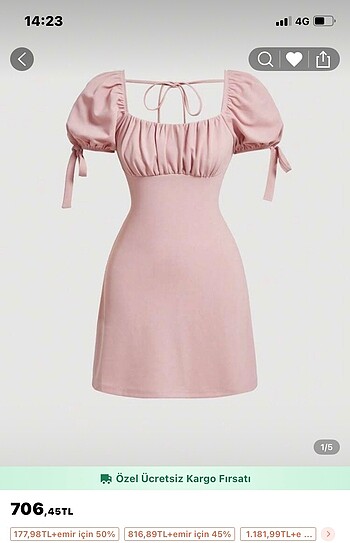 shein pembe elbise
