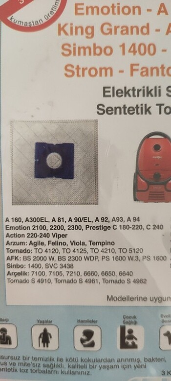 Yeni süpürge torbası