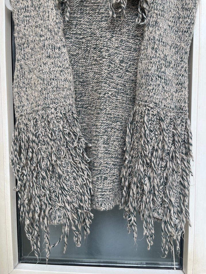 Bej örgü yelek - Görsel 3