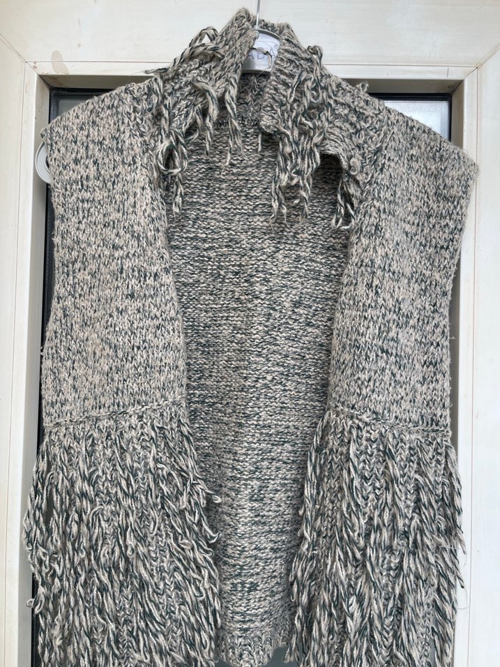 Bej örgü yelek - Görsel 2