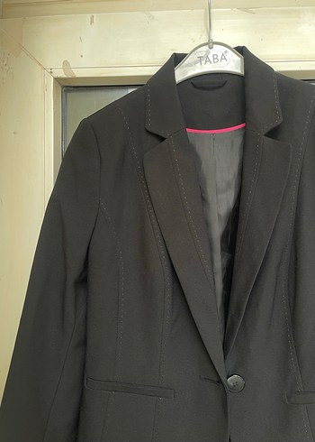 Düğmeli Siyah Kadın Blazer Ceket - Görsel 2