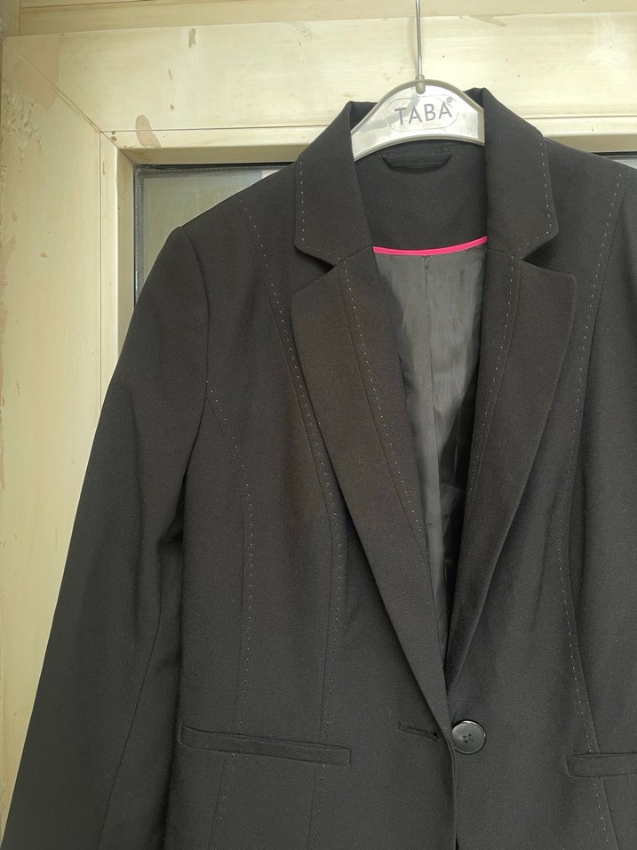 Düğmeli Siyah Kadın Blazer Ceket - Görsel 2