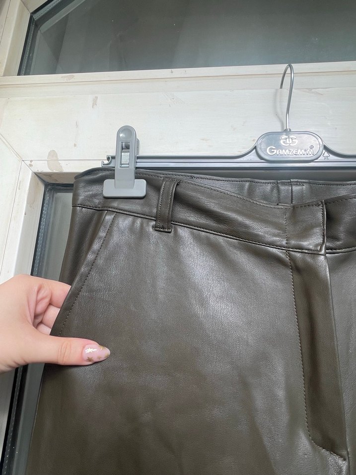 Haki Deri Pantolon - Görsel 2