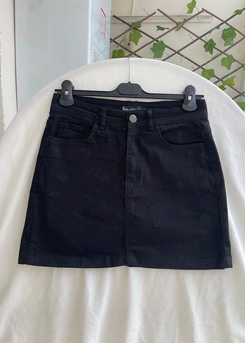 Siyah Mini Denim Etek