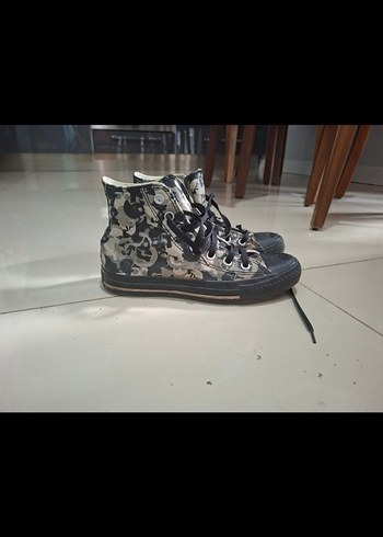 Gri Kamuflajlı Bağcıklı Kadın Spor Ayakkabı - Görsel 2