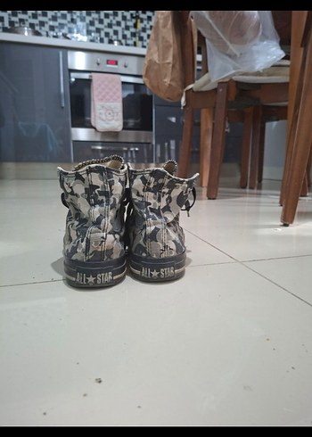 Gri Kamuflajlı Bağcıklı Kadın Spor Ayakkabı - Görsel 3