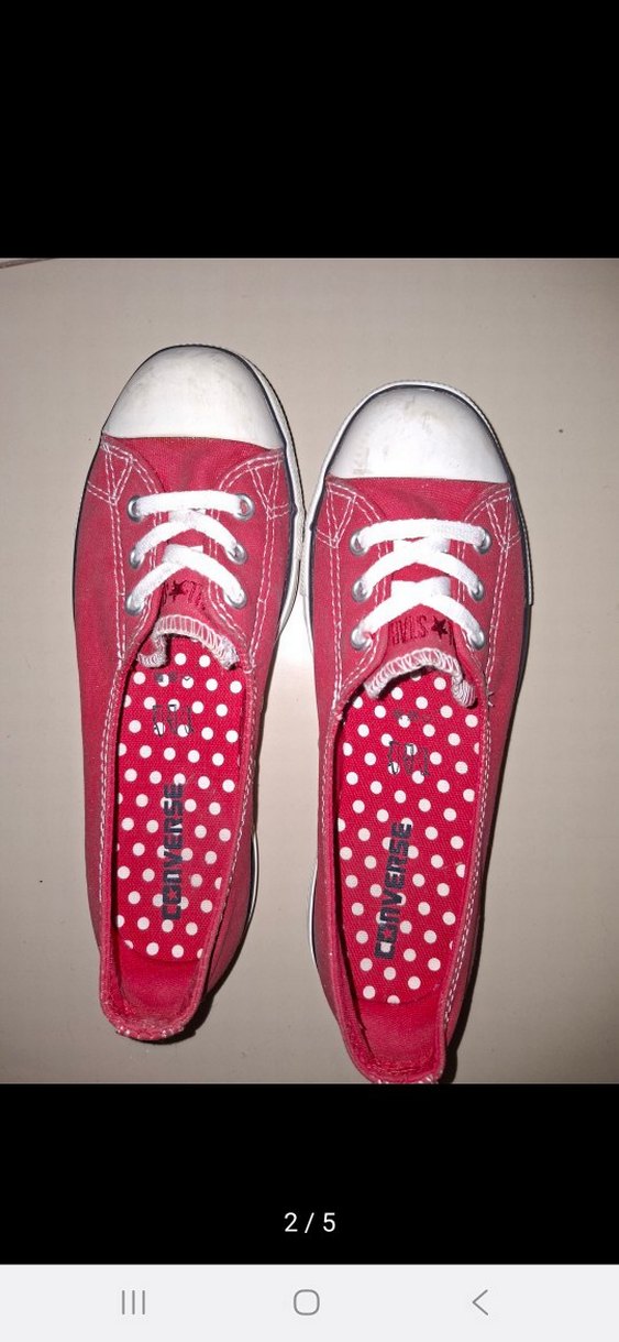 Kırmızı Bağcıklı Düz Taban Kadın Spor Ayakkabı - Görsel 2