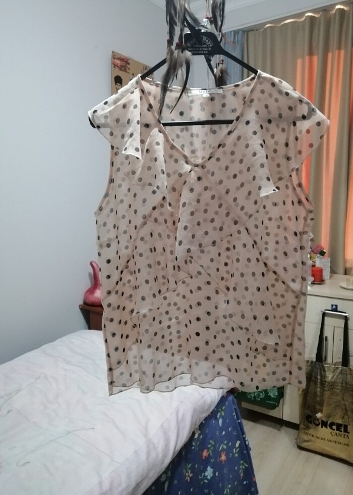 Transparan çiçekli bluz - Görsel 3