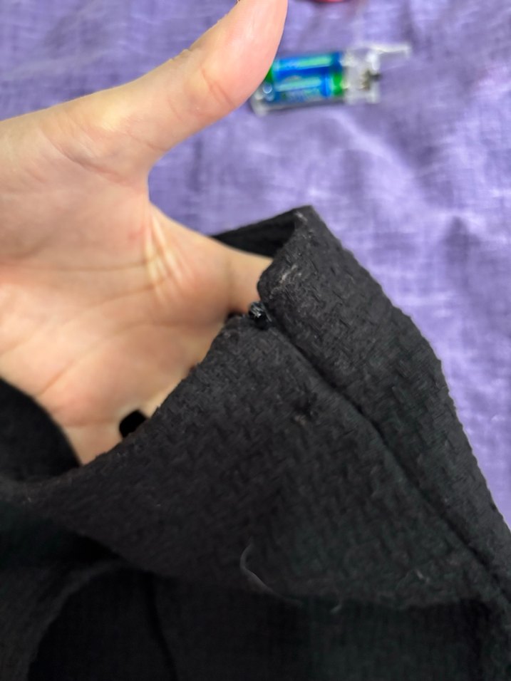 Düğmeli Siyah kışlık Mini Şort - Görsel 5