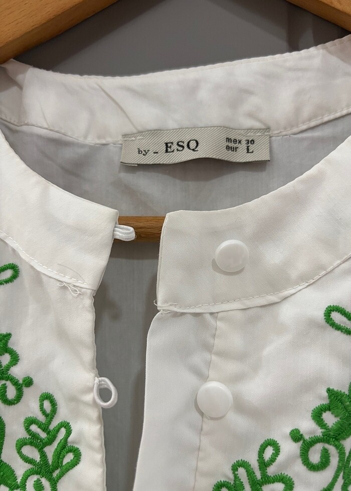 Beyaz nakış işleme pareo - Görsel 4