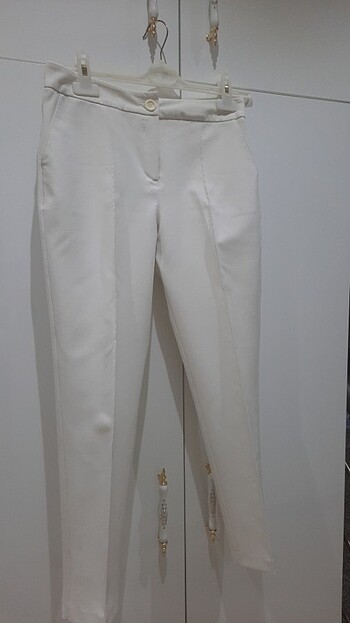 Diğer Beyaz kumaş pantalon 