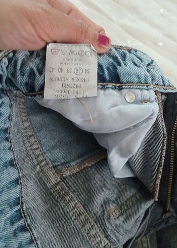 s Beden gri Renk Gri Batik Desenli Midi Kadın Jean