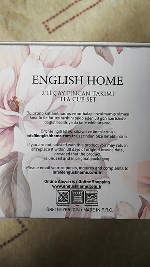 English Home Fincan takımı