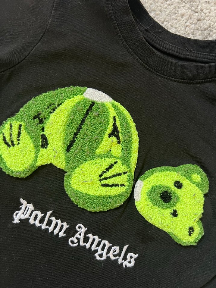 Kız Çocuk Siyah Kısa Kollu Nakışlı Tişört 2-3 yaş - Görsel 2