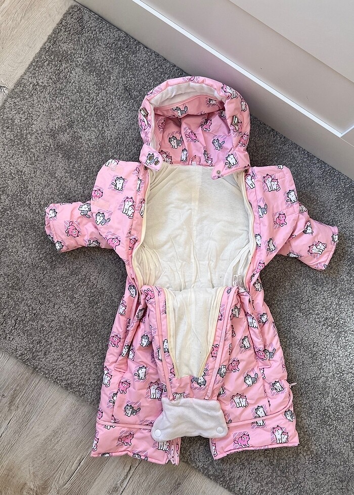 Kız bebek kar tulumu 80 cm - Görsel 2