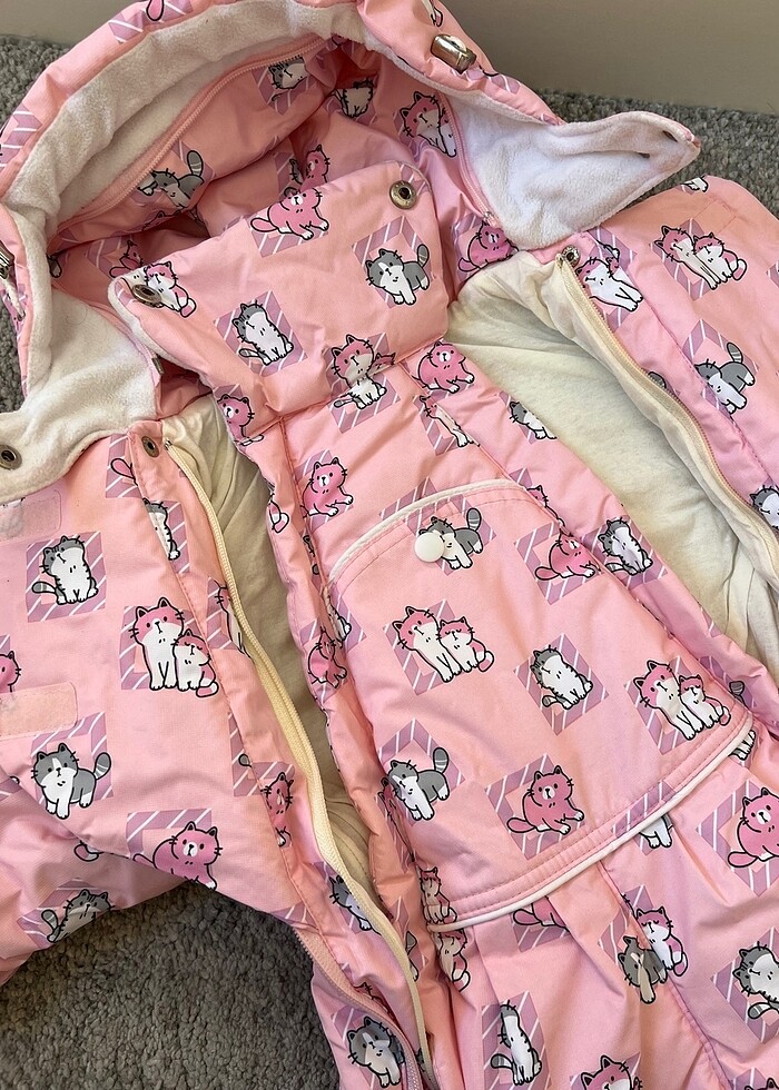 Kız bebek kar tulumu 80 cm - Görsel 4