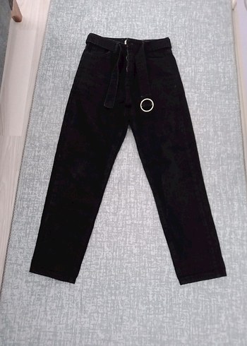 Kemerli Gri Midi Boy Kot Pantolon