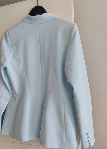 Diğer Mavi Düğmeli Kadın Blazer Ceket