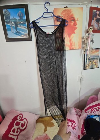 Çizgili Transparan Uzun Kadın pareo - Görsel 4