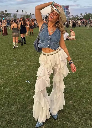 Beyaz Bohem pareo - Görsel 19