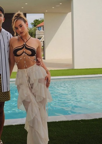 Beyaz Bohem pareo - Görsel 8