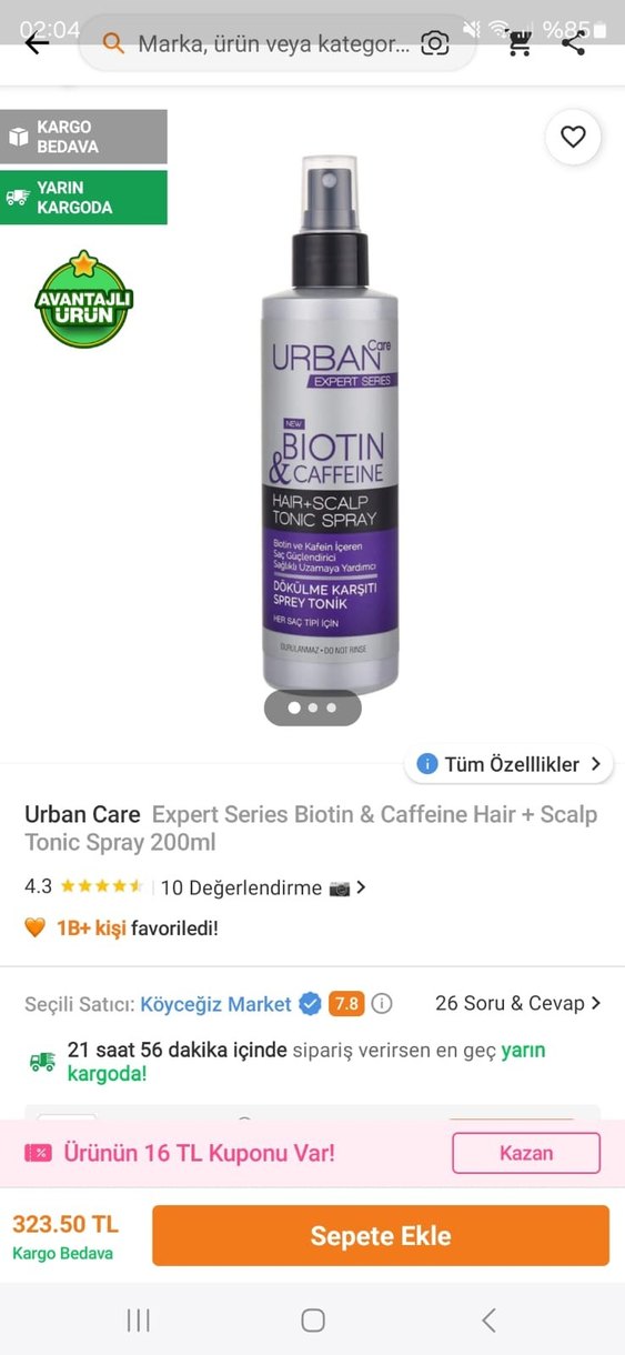 Urban Care Biotin & Kafein Saç Spreyi 200 ml - Görsel 3