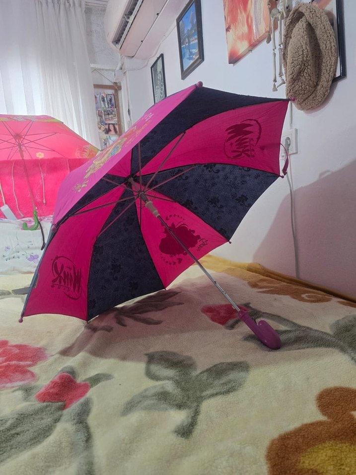 Pembe Pilili Bohem Tarz Kadın Şemsiye - Görsel 2