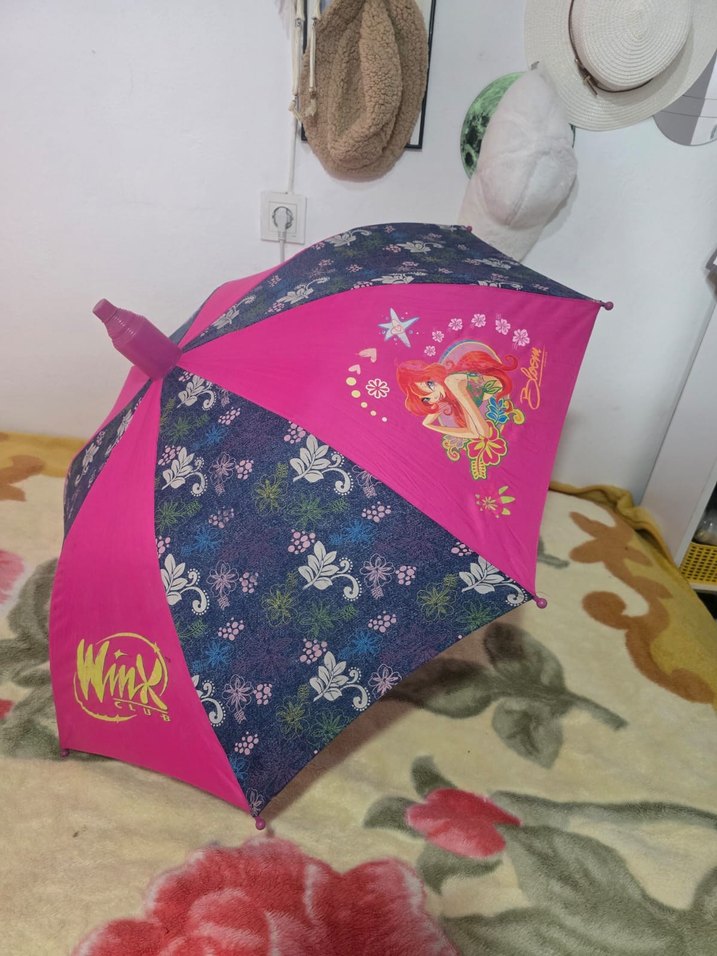 Pembe Pilili Bohem Tarz Kadın Şemsiye - Görsel 3