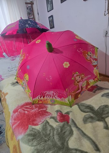 Pembe Renkli Fırfırlı Kadın Şemsiye - Görsel 2