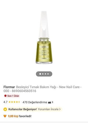 Flormar Vitamin E İçeren Besleyici Tırnak Eti Yağı - Görsel 3