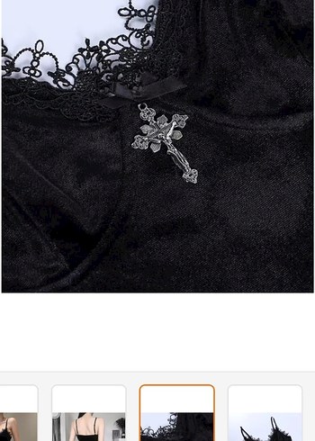 Siyah Dantel Detaylı Gotik Mini Elbise - Görsel 6