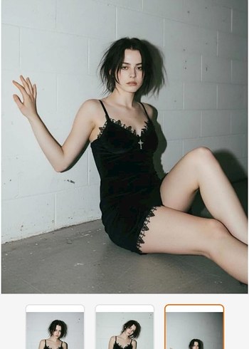 Siyah Dantel Detaylı Gotik Mini Elbise - Görsel 13