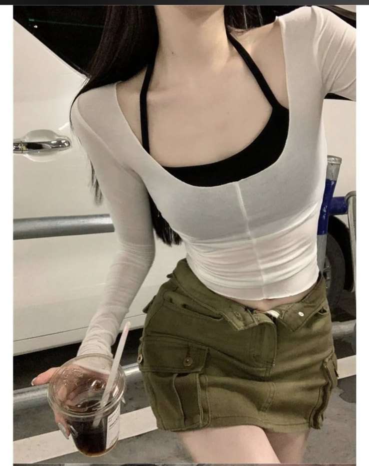 Beyaz Straplez Kadın Crop Top - Görsel 4