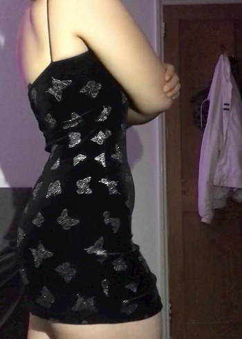 Drapeli Siyah Mini Strappy Elbise - Görsel 10