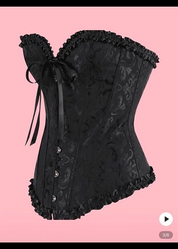 Dantel Detaylı Siyah Straplez Gotik Büstiyer - Görsel 9