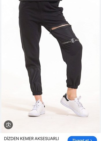 Kadın Siyah Fermuarlı Rahat Eşofman Altı - Görsel 2