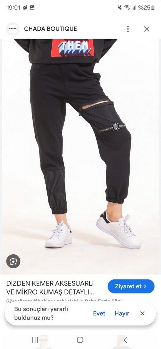 Kadın Siyah Fermuarlı Rahat Eşofman Altı - Görsel 2