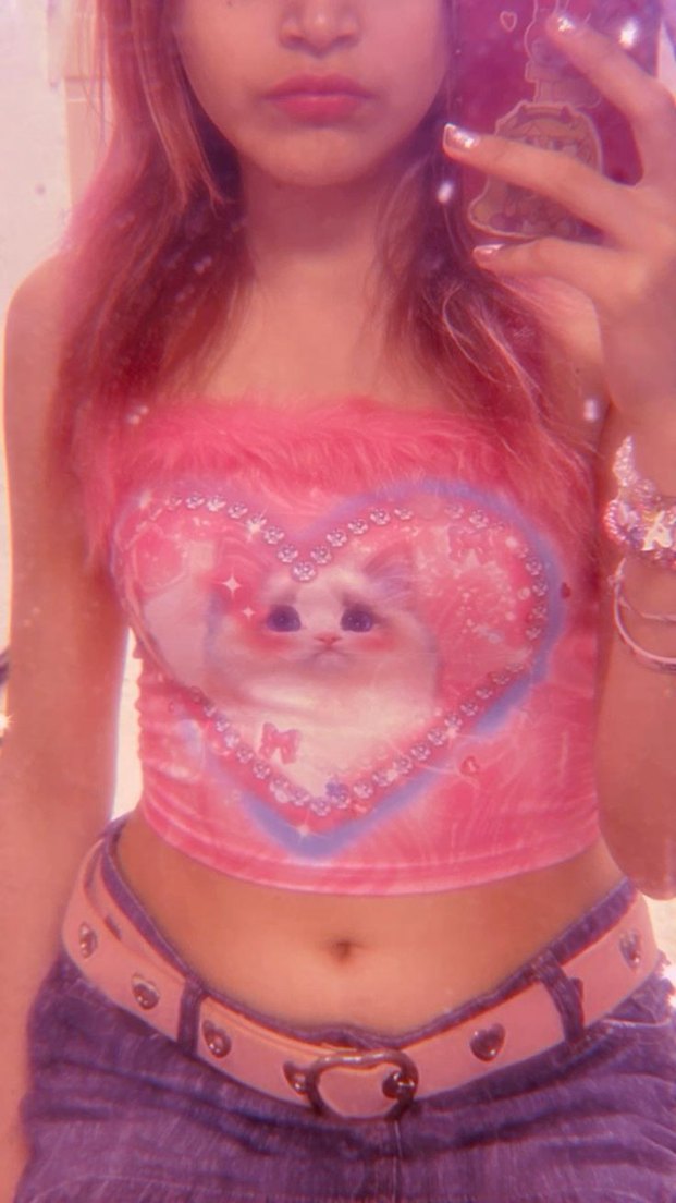 Pembe Kürklü Straplez Tie-Dye Büstiyer - Görsel 4