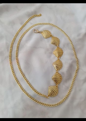 Altın Renkli Zincir Detaylı Vücut Zinciri - Görsel 5