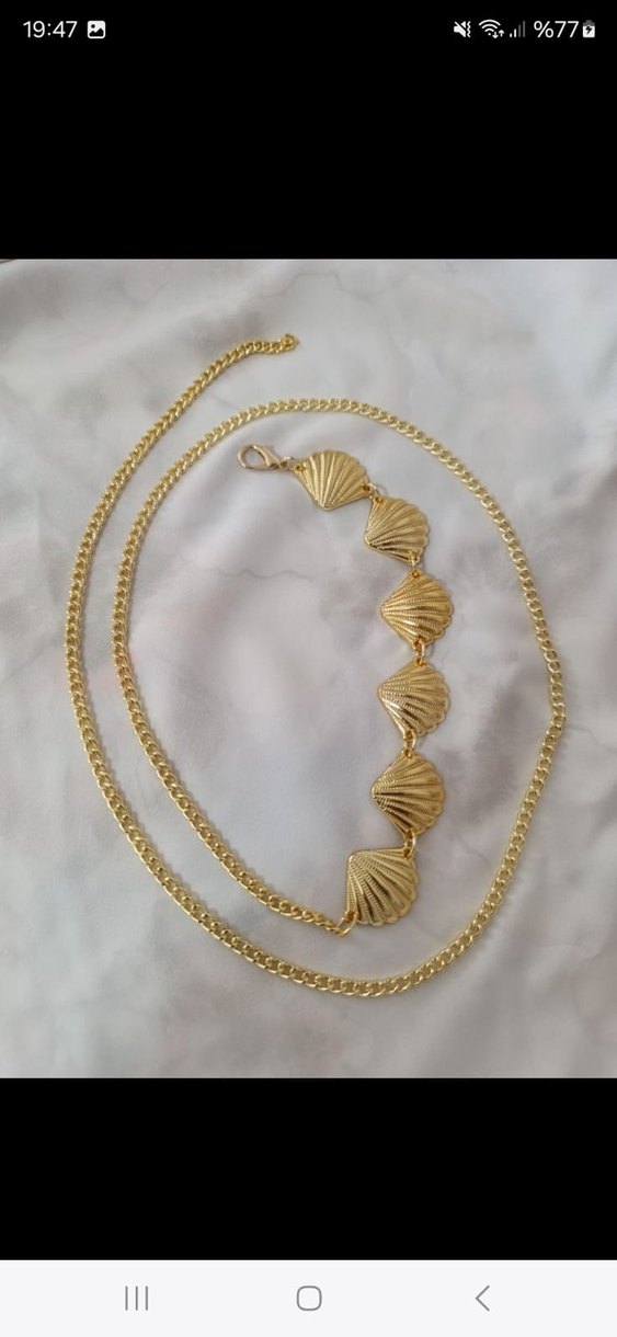 Altın Renkli Zincir Detaylı Vücut Zinciri - Görsel 5