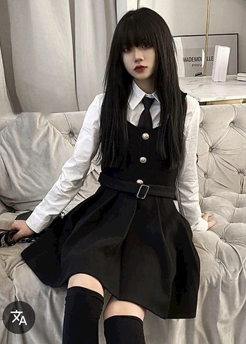 Siyah Kemerli Midi Straplez Elbise - Görsel 8