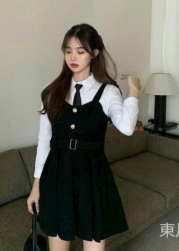 Siyah Kemerli Midi Straplez Elbise - Görsel 10