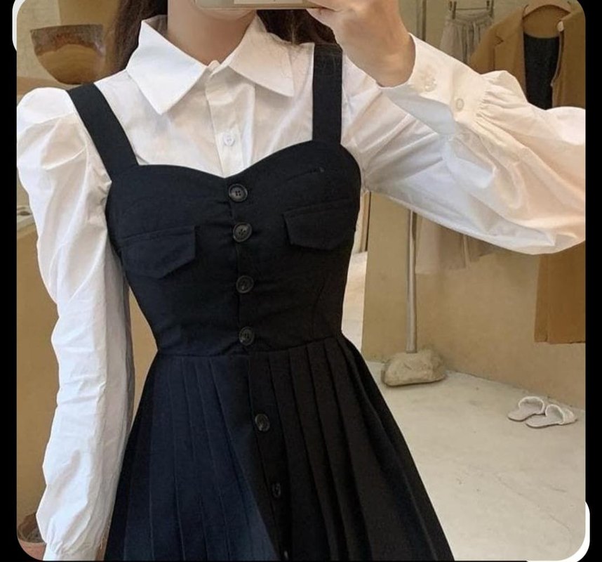 Siyah Kemerli Midi Straplez Elbise - Görsel 4